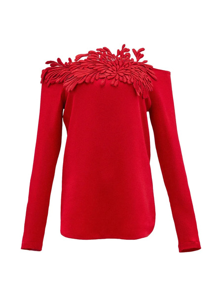  Silvia Tcherassi Belinda Floral-appliqué Blouse - Red 