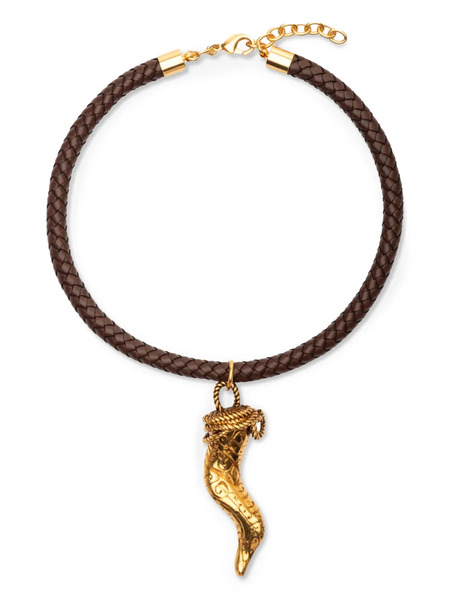  Silvia Tcherassi Dominica Braided Charm Neckace - Gold 