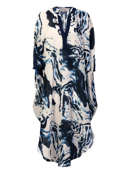  Silvia Tcherassi Elea Abstract-print Midi Dress - Blue 
