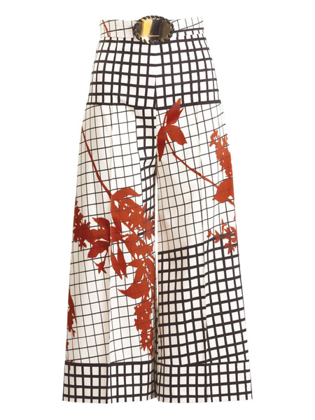  Silvia Tcherassi Ilma Geometric-print Belted Trousers - White 