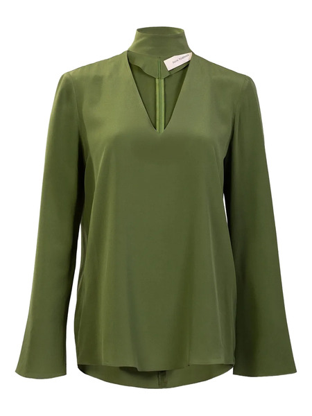  Silvia Tcherassi Kelsey Funnel-neck Blouse - Green 