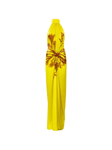  Silvia Tcherassi Koori Halter Printed Maxi Dress - Yellow 