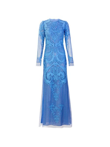  Silvia Tcherassi Lace Long-sleeve Maxi Dress - Blue 
