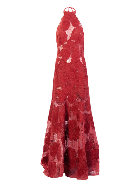  Silvia Tcherassi Mab Floral Lace Maxi Dress - Red 