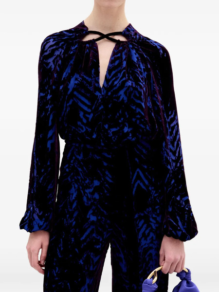  Silvia Tcherassi Ximena Velvet Blouse - Purple 