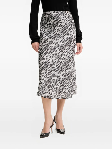  Silvian Heach Animal-print Midi Skirt - White 