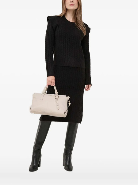  Silvian Heach Cable-knit Ruffled Sweater - Black 