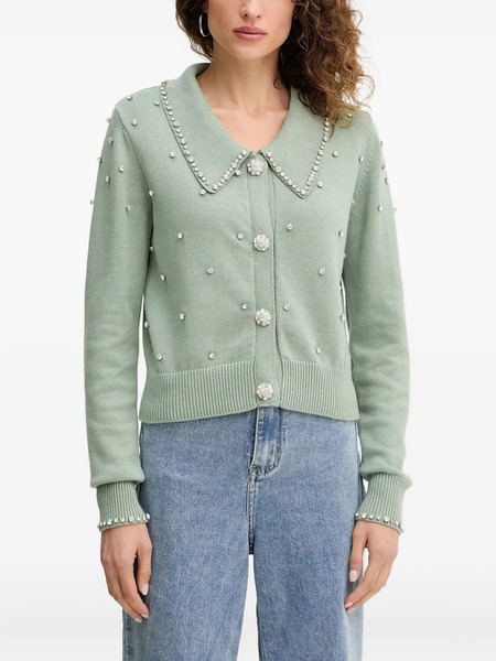  Silvian Heach Embellished-collar Cardigan - Green 