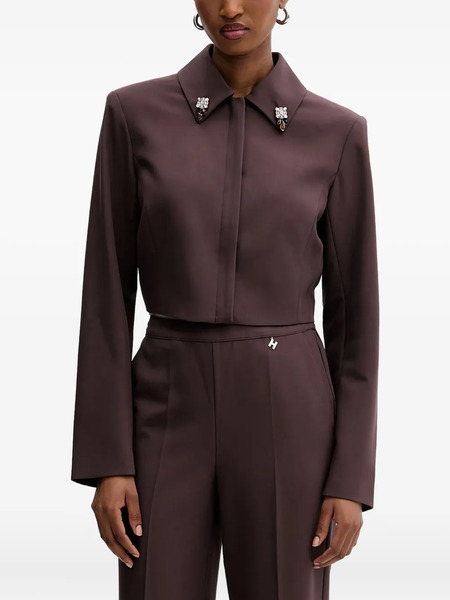  Silvian Heach Embellished-collar Jacket - Brown 
