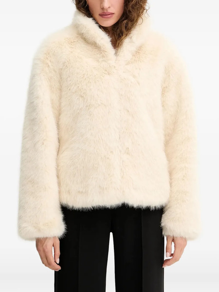  Silvian Heach High-neck Faux-fur Jacket - Neutrals 