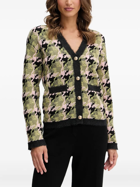  Silvian Heach Houndstooth Button-down Cardigan - Green 