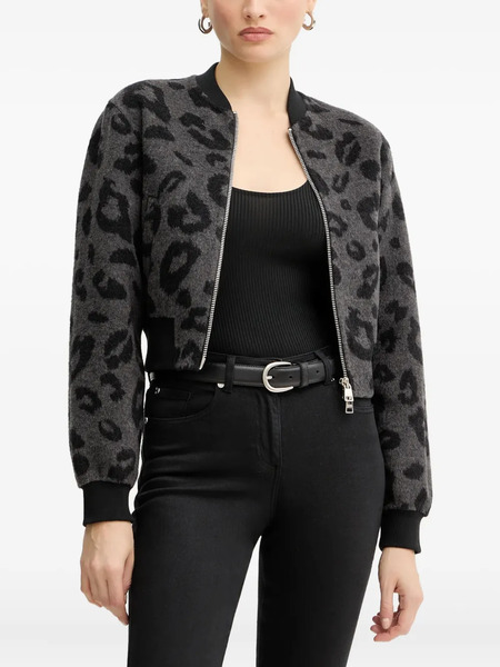  Silvian Heach Leopard-print Zip Jacket - Grey 