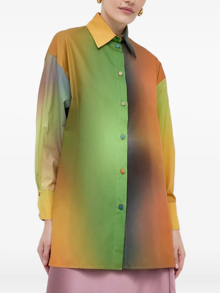  Silvian Heach Ombre Cotton Shirt - Green 