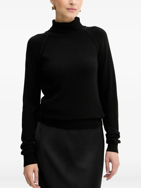  Silvian Heach Roll-neck Logo Sweater - Black 