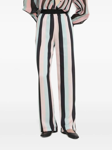  Silvian Heach Stripe Elastic-waist Trousers - Black 