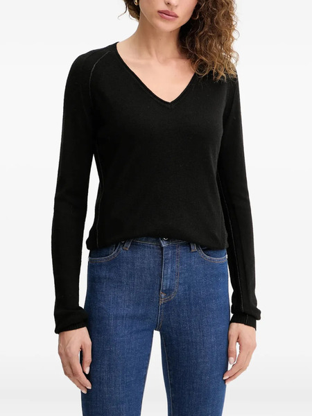  Silvian Heach V-neck Logo Sweater - Black 