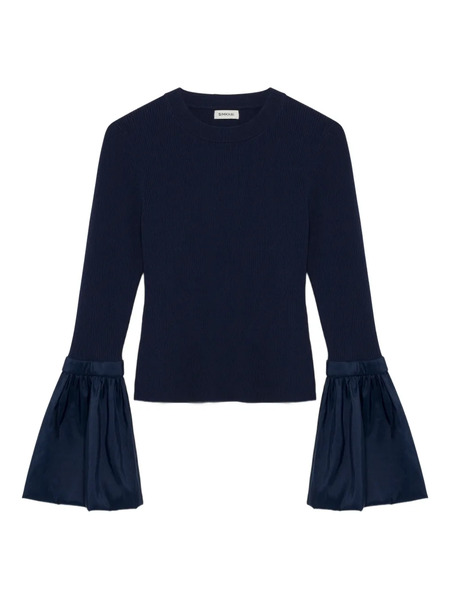  Simkhai Agata Taffeta Knitted Top - Blue 