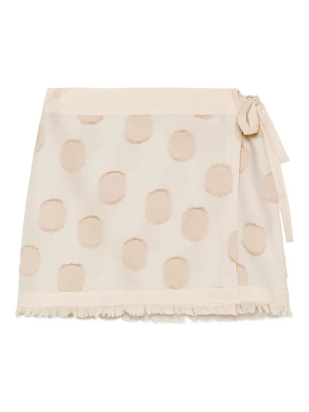  Simkhai Bethany Polka-dot Fringed Mini Skirt - Neutrals 
