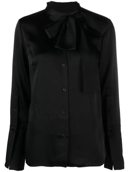  Simkhai Candela Pussy-bow Satin Shirt - Black 