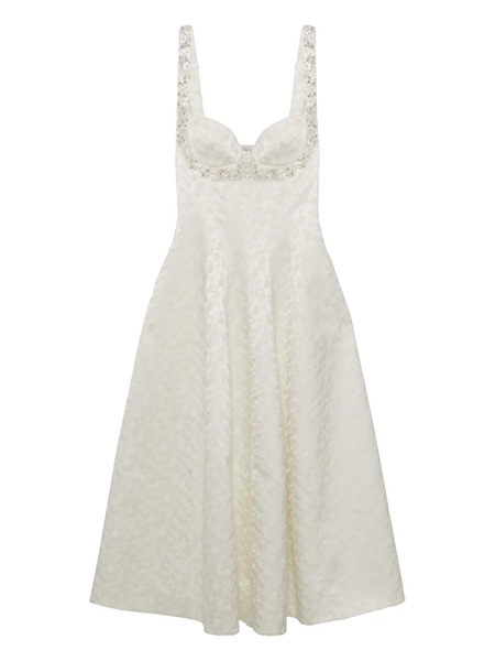  Simkhai Charlotte Floral Jacquard Midi Dress - White 