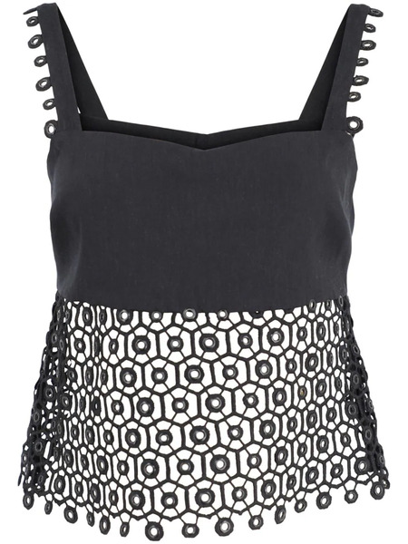  Simkhai Dorian Eyelet-embellished Sleeveless Top - Black 