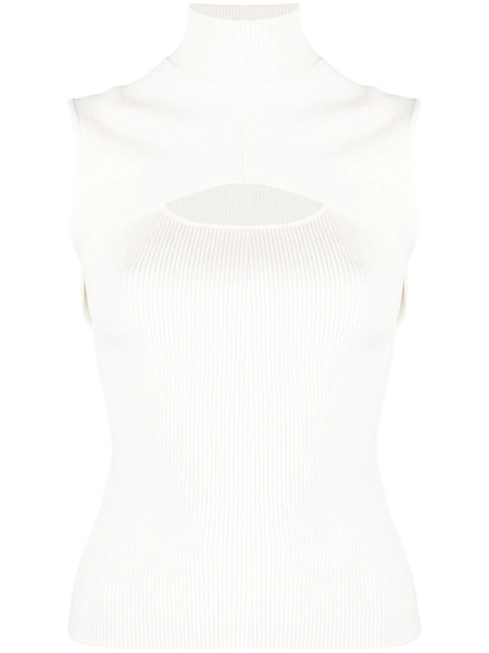  Simkhai Easton Cut-ut Ribbed Top - Neutrals 