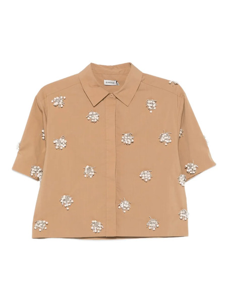  Simkhai Embellished Short-sleeve Shirt - Brown 