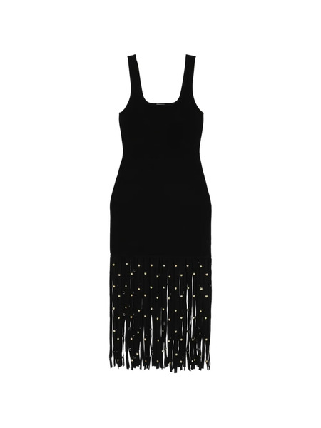  Simkhai Fringed-hem Embellished Midi Dress - Black 