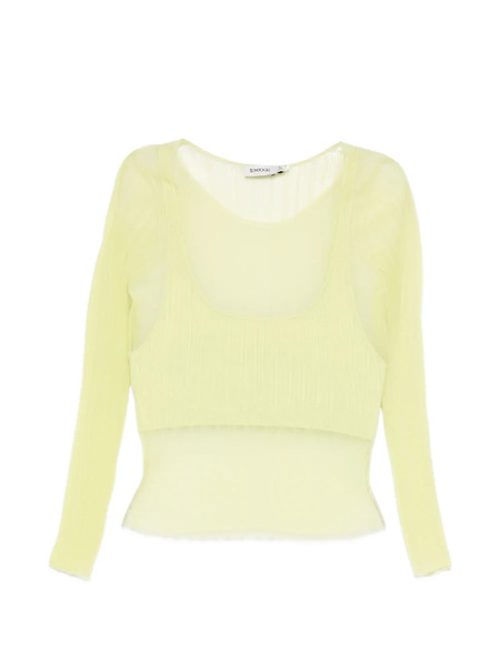  Simkhai Long-sleeve Sheer Top - Green 