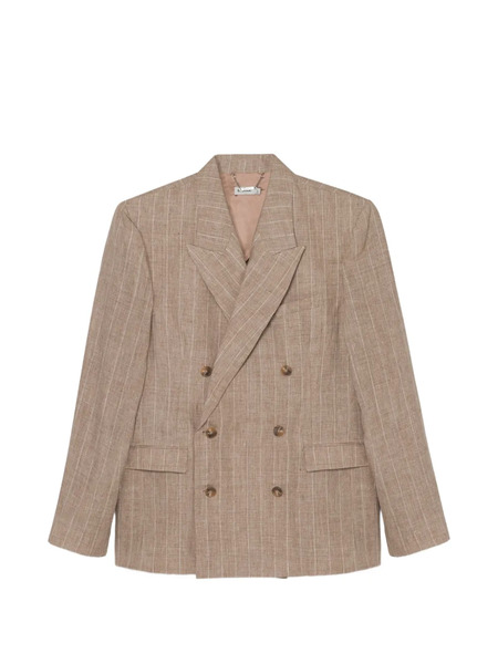  Simkhai Lucas Striped Double-breasted Blazer - Neutrals 
