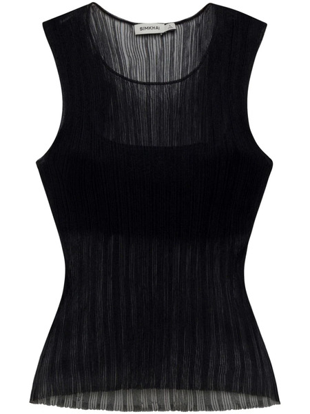  Simkhai Oakley Semi-sheer Tank Top - Black 