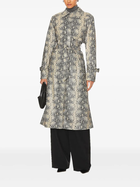  Simkhai Python-print Belted Trench Coat - Grey 