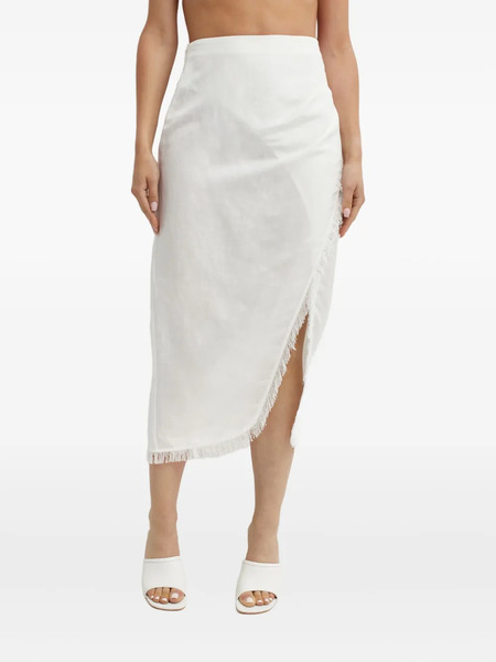  Simkhai Quinton Fringed Midi Skirt - White 
