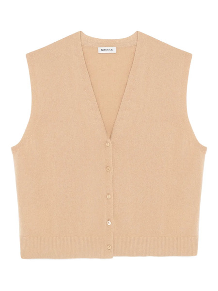  Simkhai Rozzi V-neck Cashmere Vest - Neutrals 