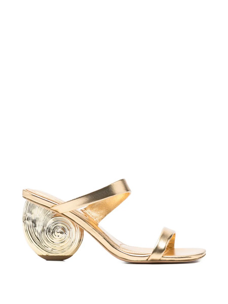  Simkhai Textured Heel Sandals - Gold 