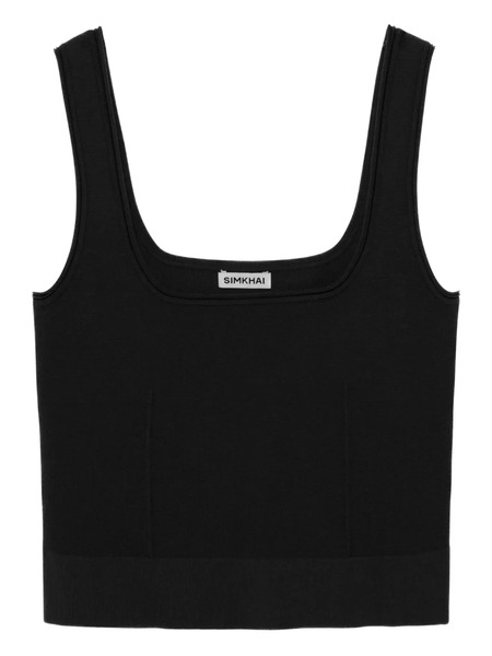  Simkhai Uri Square-neck Ribbed Top - Black 