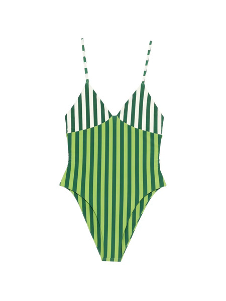  Simon Miller Behati Striped Swimsuit - Green 