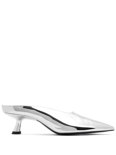  Simon Miller Closed-toe Pointed Mules - Silver 