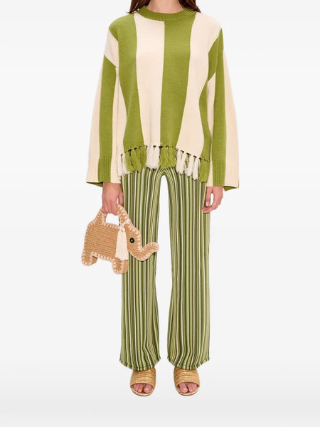  Simon Miller Faye Striped Tassel Sweater - Brown 