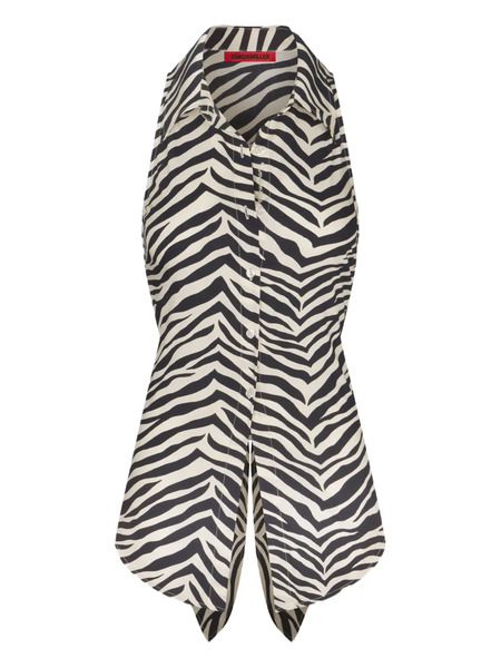  Simon Miller Loch Sleeveless Button-up Top - Black 