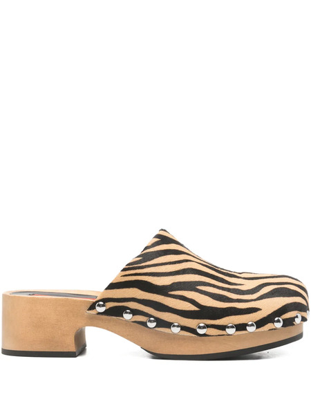  Simon Miller Rio Zebra-pattern Clogs - Neutrals 