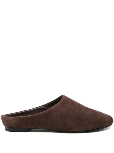  Simon Miller Suede Backless Slippers - Brown 