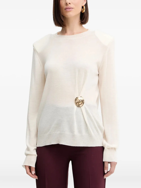  Simona Corsellini Appliqué-detail Top - Neutrals 