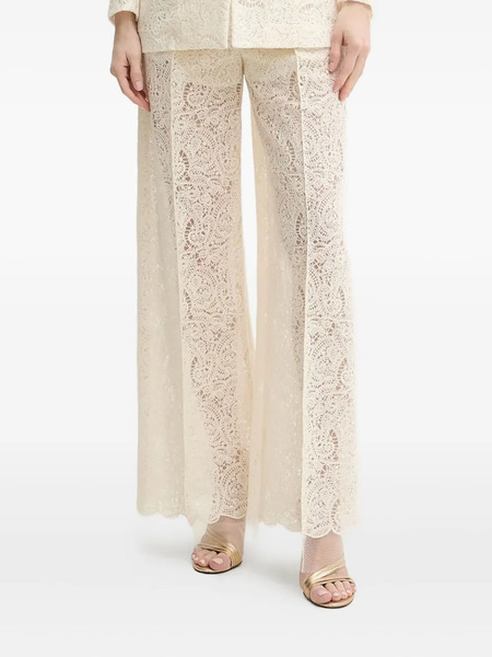  Simona Corsellini Floral-lace Pleated Trousers - Neutrals 
