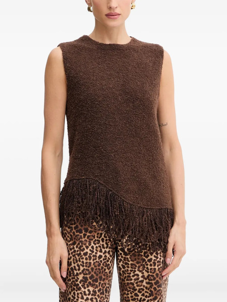  Simona Corsellini Fringed Vest - Brown 