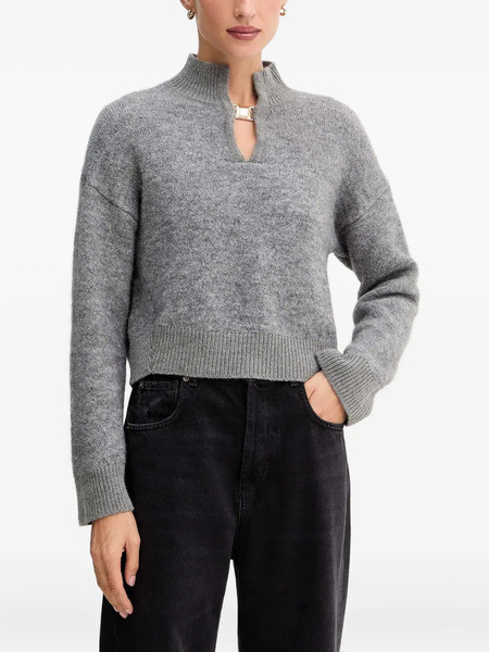  Simona Corsellini Mock-neck Embellished Sweater - Grey 