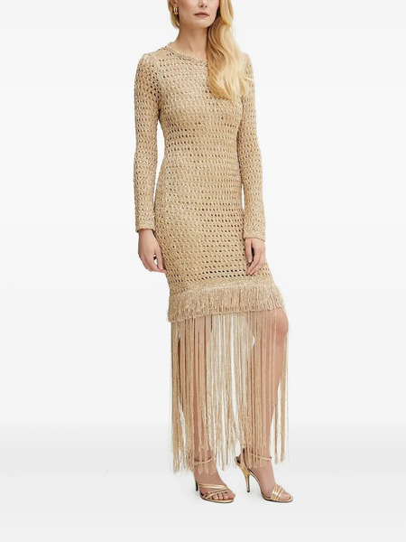  Simona Corsellini Open-back Fringe Mini Dress - Neutrals 