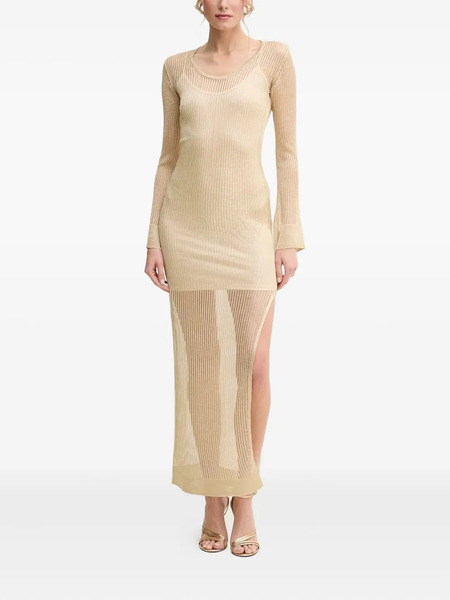  Simona Corsellini Ribbed Midi Dress - Neutrals 