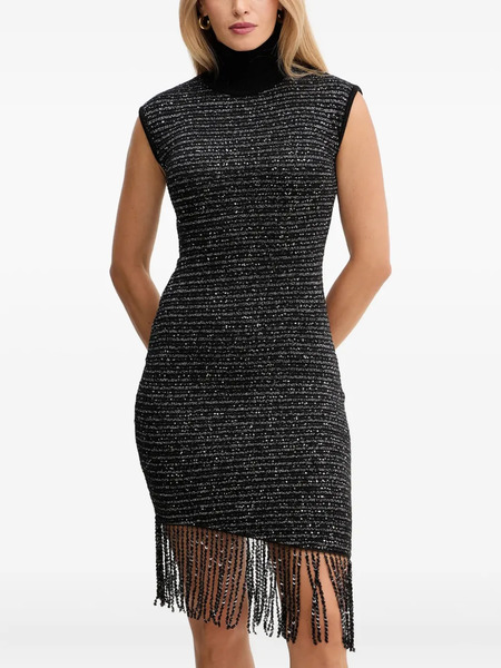  Simona Corsellini Sequin-embellished Fringed Mini Dress - Black 