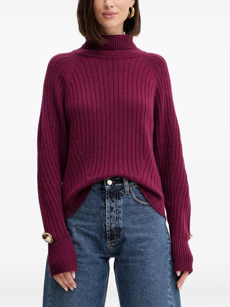  Simona Corsellini Turtleneck Ribbed Sweater - Purple 